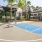 a basketball court in a neighborhood