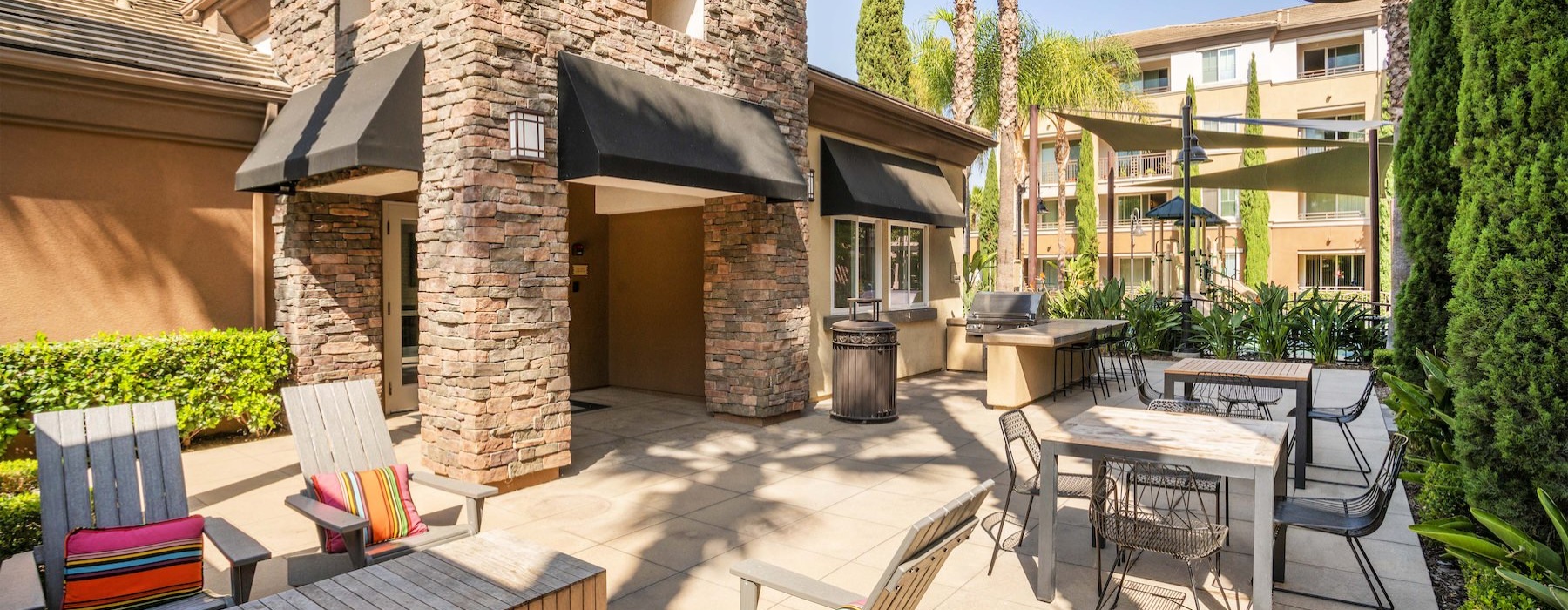 spacious bbq area with lounge seating