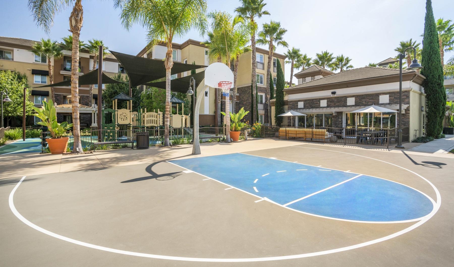 Find your perfect fit at Main Street Village a basketball court in a neighborhood