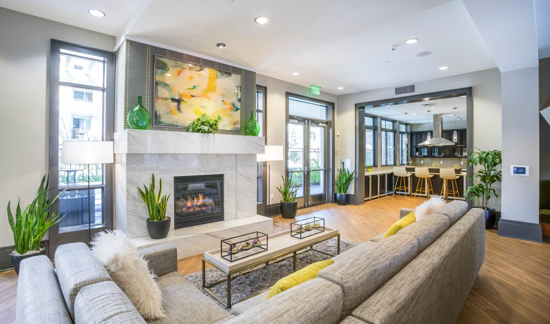 The essence of exceptional living a living room with a fireplace